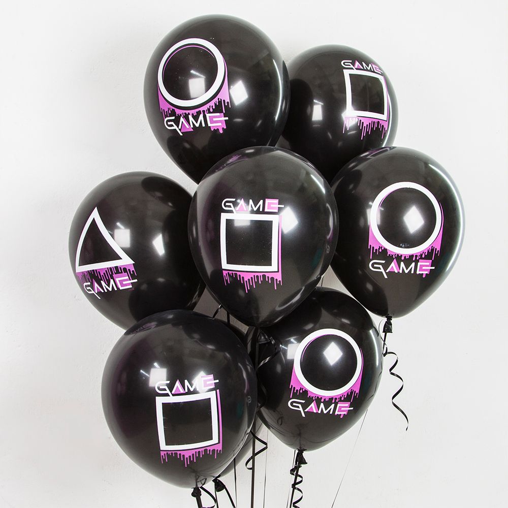 Шар (12''/30 см) Кальмаргейм, Игра в креветку, Черный, пастель, 2 ст 25 шт.