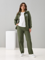 Костюм с брюками КБфп-584/принт-хаки-п