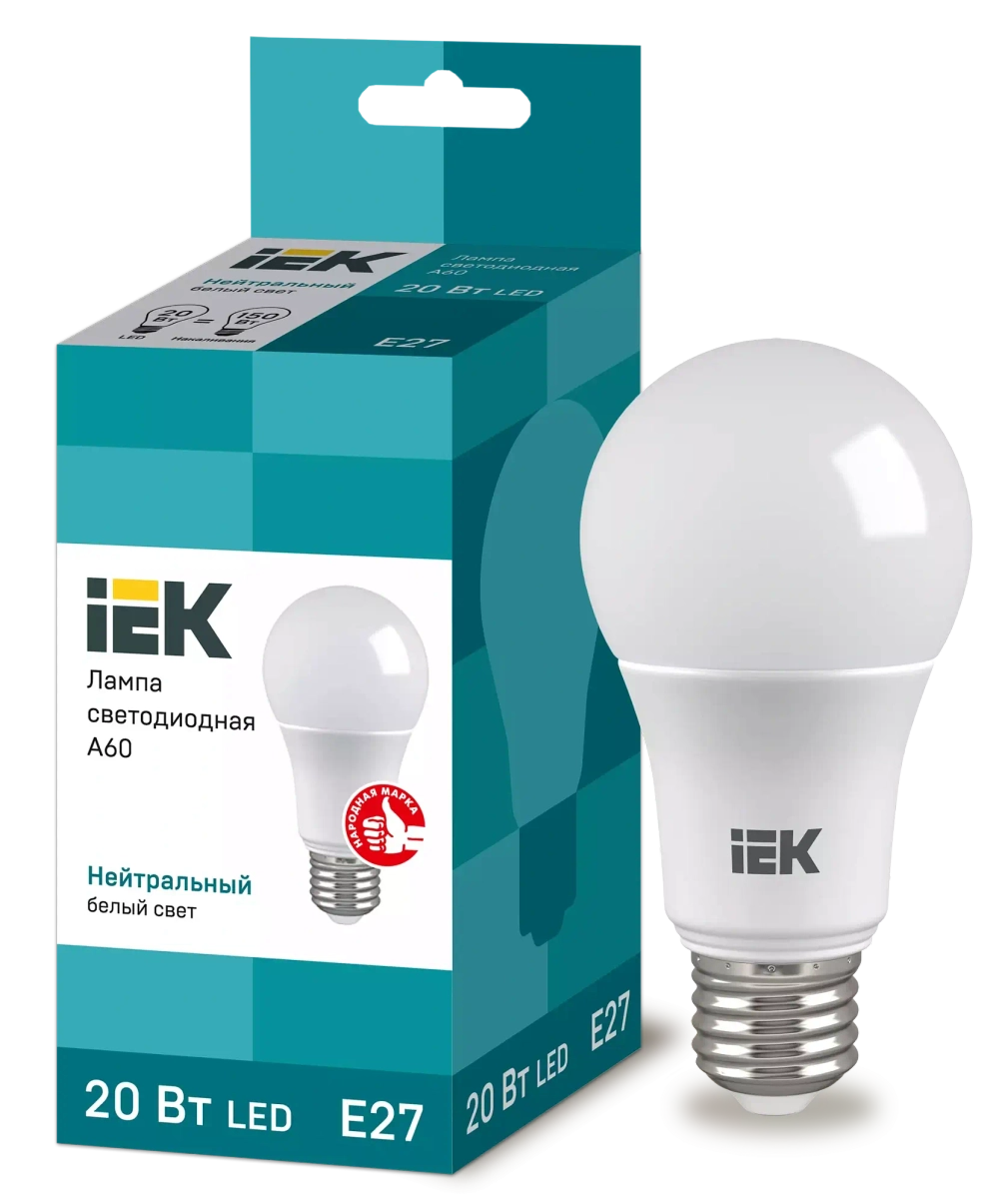 Лампа светодиодная A70 груша 20Вт 230В 4000К E27 IEK