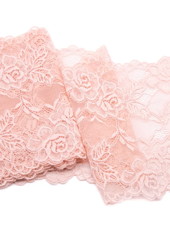 0656 Кружево эластичное 17 см, Италия, персик 081