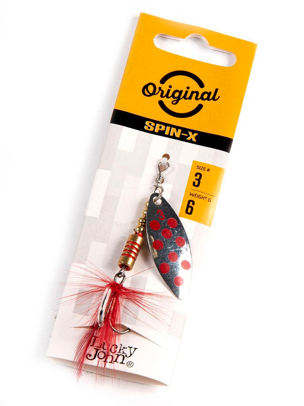 Блесна вращающаяся Lucky John SPIN X LONG 05 12,0г CR (5шт. в упк.)
