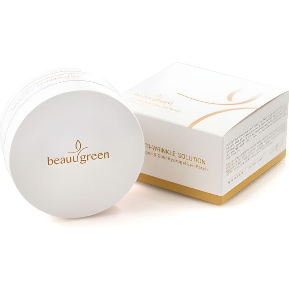 BeauuGreen Гидрогелевые патчи для глаз c коллагеном и коллоидным золотом | Anti-Wrinkle Solution Collagen & Gold Hydrogel Eye Patch, 60 ш