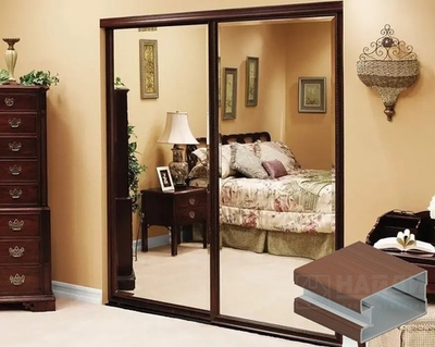 Дверь-купе 2850*800 мм, яблоня, форма ручки-П