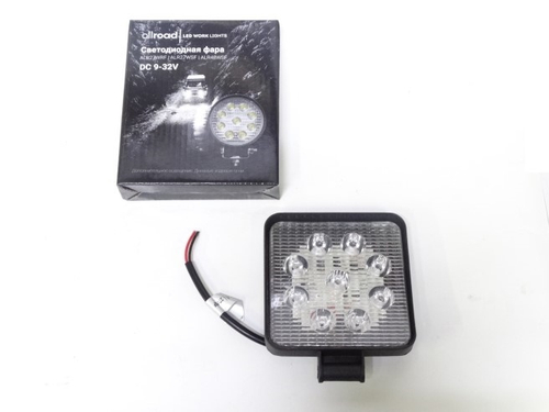 Фара светодиодная дополнительная 9 SMD 27W (квадрат) (Allroad)