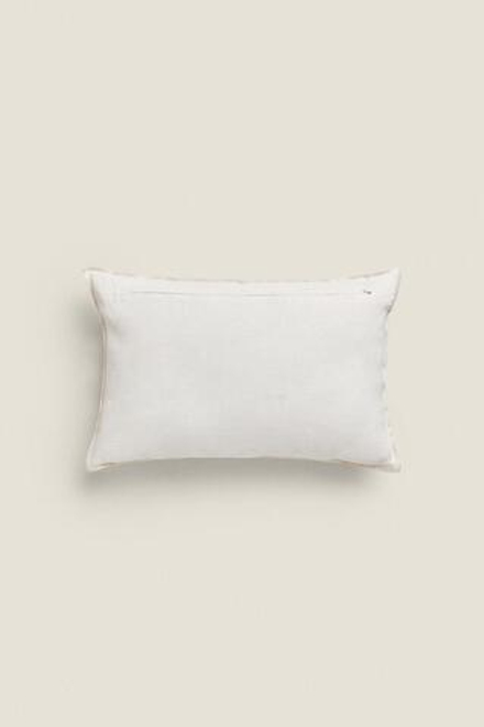 ZARA HOME ЧЕХОЛ НА ПОДУШКУ С ОВЕРЛОКОМ, БЕЛЫЙ