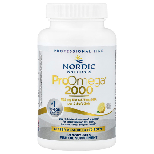 Nordic Naturals, ProOmega® 2000, лимон, 60 мягких таблеток (1075 мг на мягкий гель)
