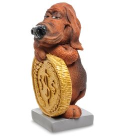 RV-913 Статуэтка Собака Блад-хаунд «Монета на удачу» (W.Stratford)
