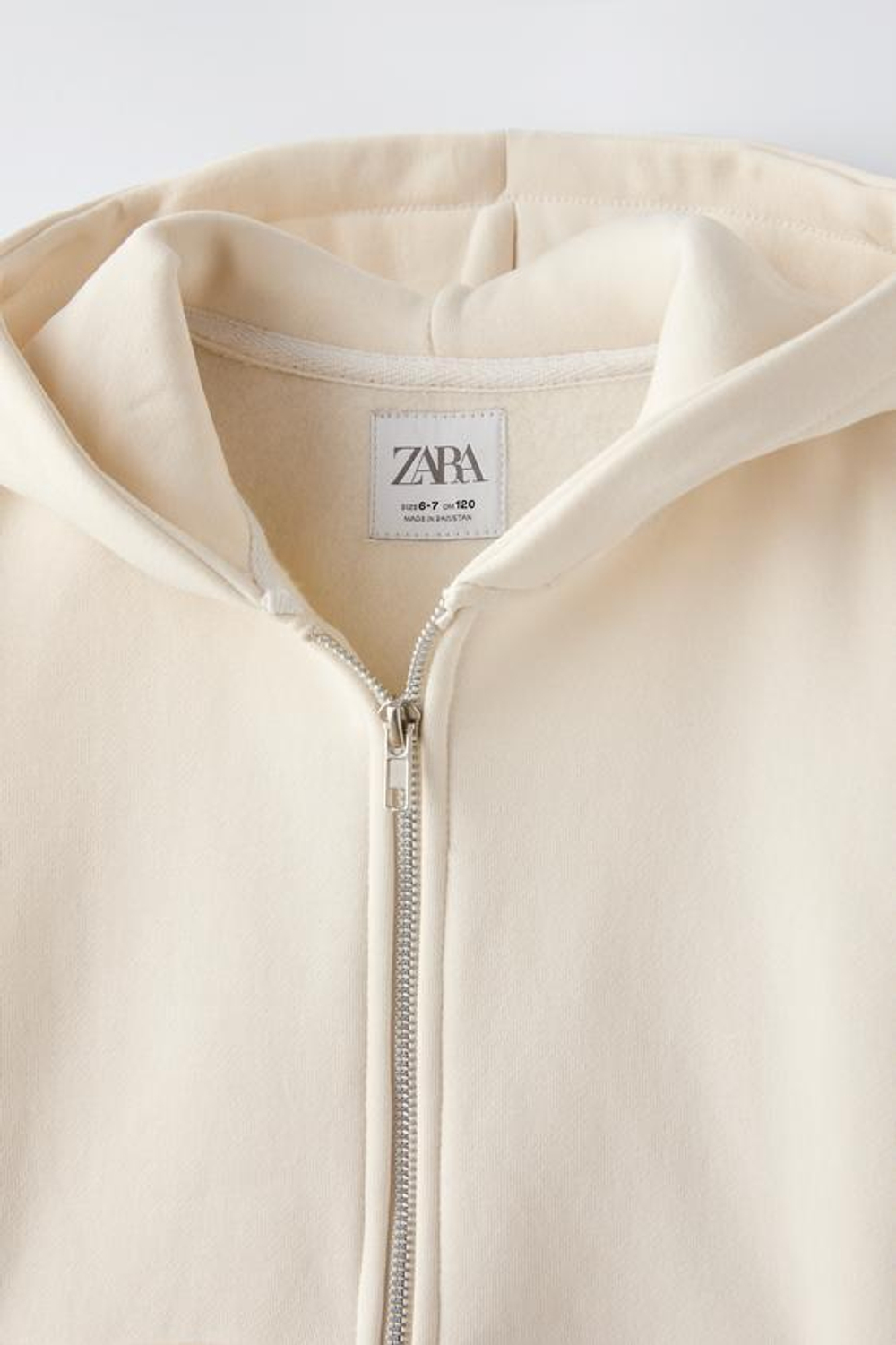 ZARA ХУДИ С МОЛНИЕЙ, ЭКРЮ