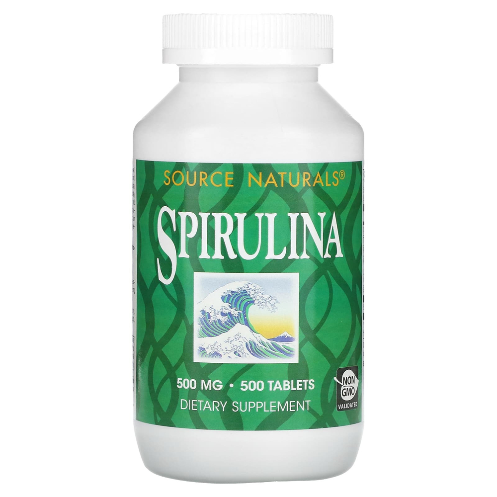 Source Naturals, спирулина, 500 таблеток