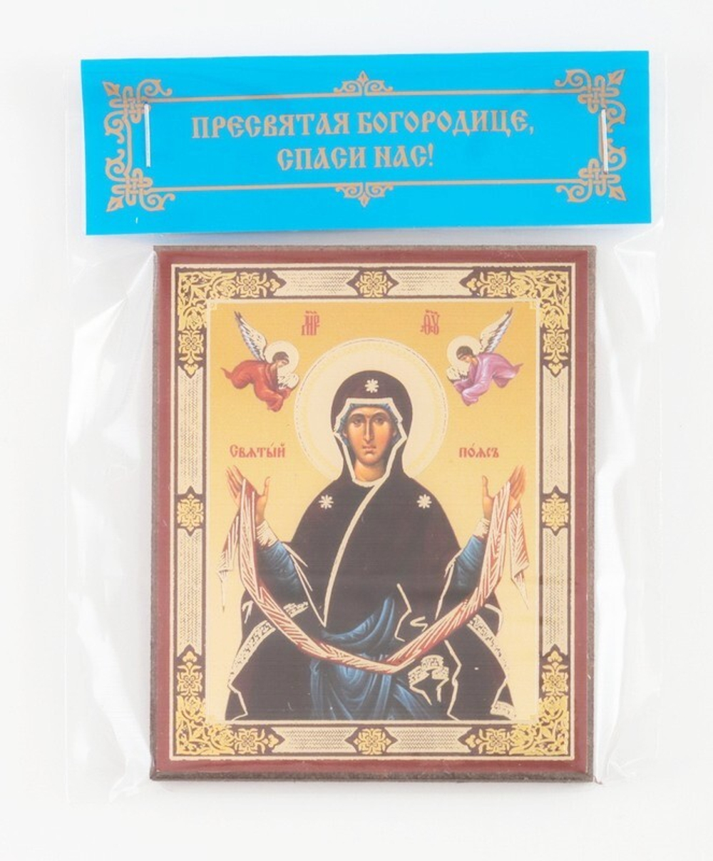 Икона на деревянном планшете 6х9 двойное тиснение, в ассортименте