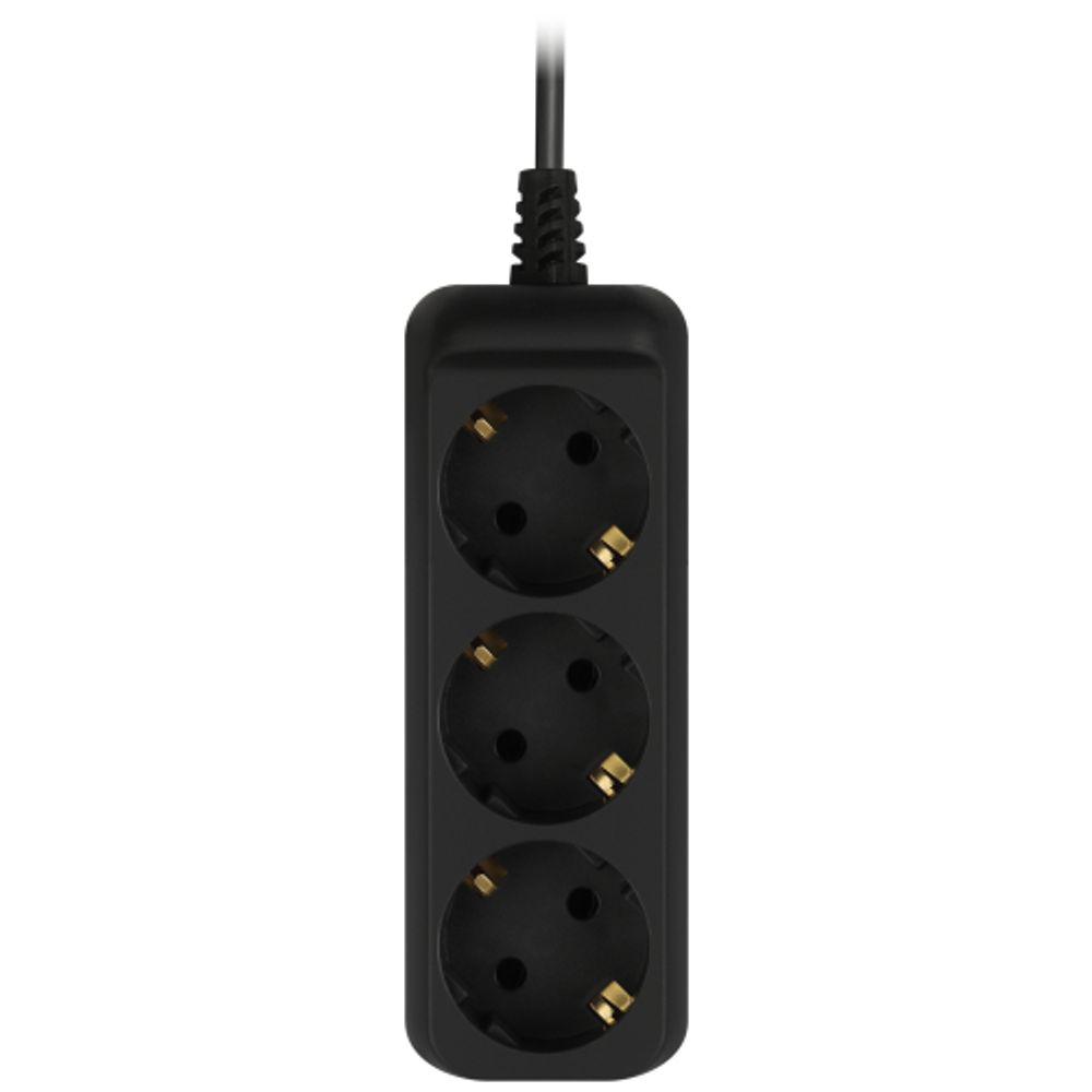 Удлинитель электрический ЭРА UX-3e-3m-B с заземлением 3 розетки 3м ПВС 3x0,75мм2 10А черный