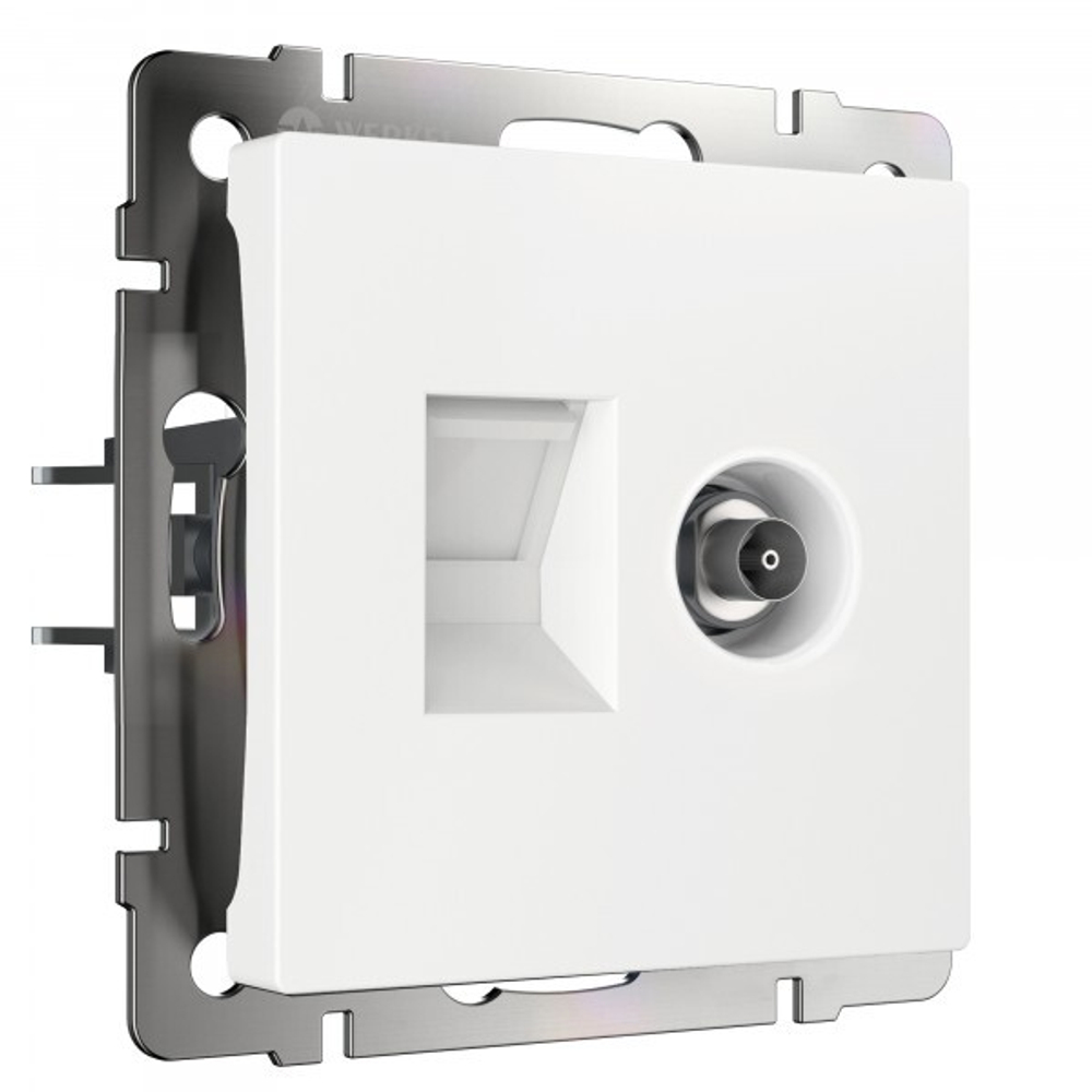 Розетка ТВ+Ethernet RJ-45 6 cat.(белый)