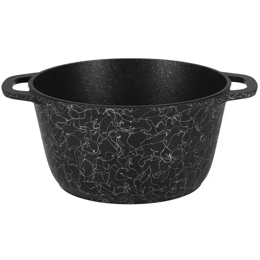 Кастрюля 3,5л «Грация» (черный/серебро) со стеклянной крышкой кчс35а