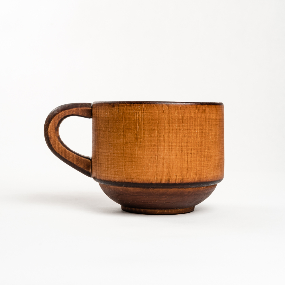 Деревянная большая кружка из кедра для напитков 400 мл. C74