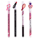 Ручка гелевая пиши-стирай Alingar, "Super girl", 0,5 мм, синяя, фигурный колпачок, иголь. наконечник, круглый, цветной, пластиковый корпус, карт. уп.