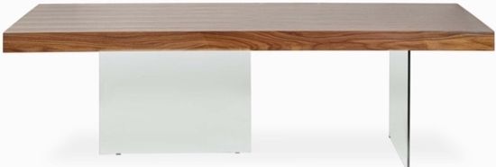 Обеденный стол Somerset 240x110 шпон ореха и стекло 
