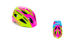 Шлем вело TRIX детский кросс-кантри 13 отверстий регулировка обхвата S 52-54см In Mold розово-зеленый