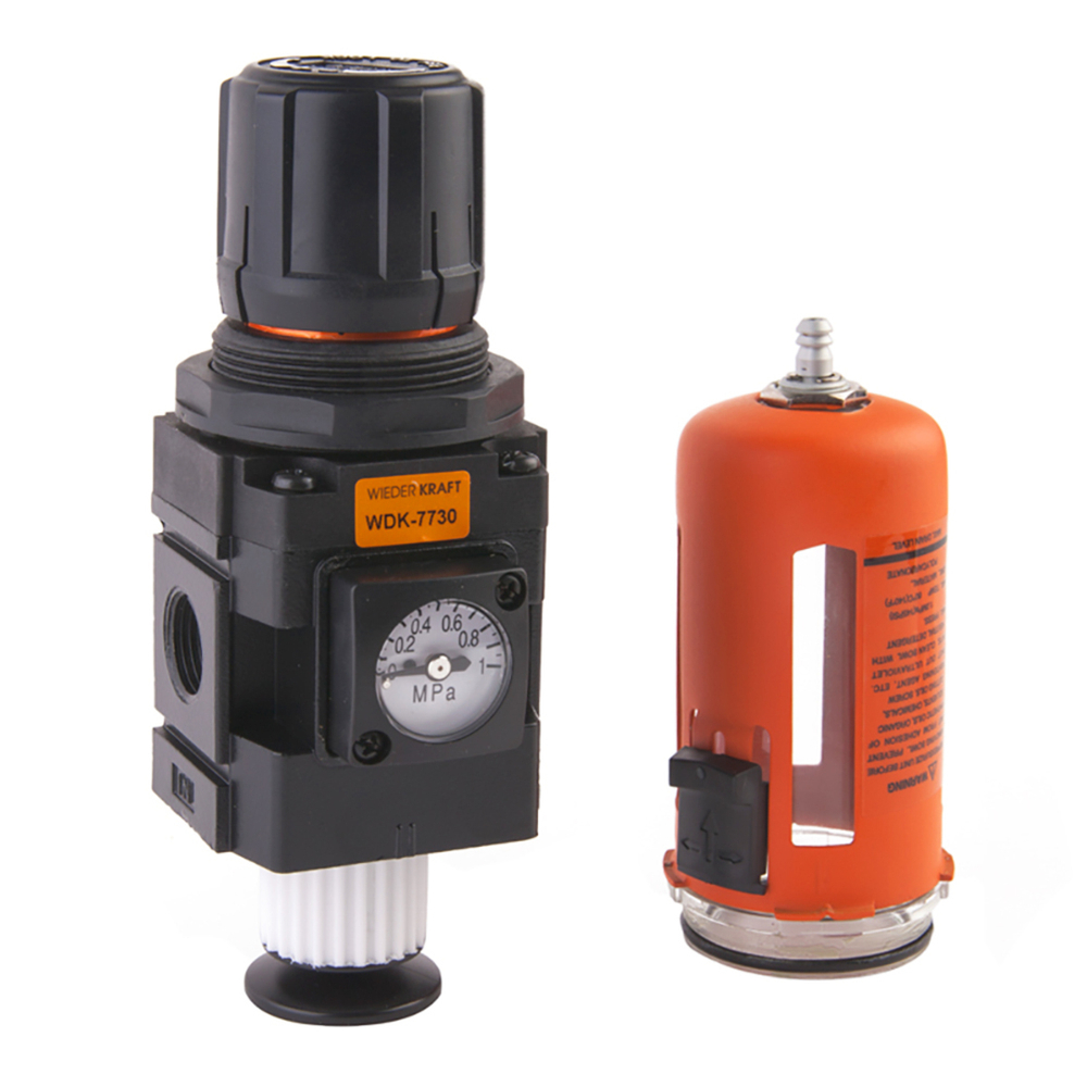 WDK-7730 Фильтр-масловлагоотделитель 3/8"  с регулятором и манометром