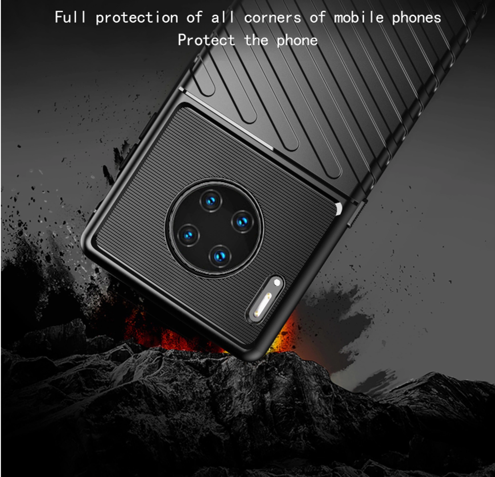 Чехол для Huawei Mate 30 Pro (Mate 30 RS) цвет Black (черный), серия Onyx от Caseport