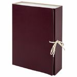 Короб архивный 80мм, бумвинил, с завязками, разборный, бордовый, Staff