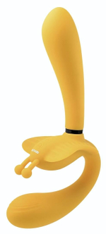Желтый безремневой вибрострапон The Monarch - 23 см. (Цвет: желтый)