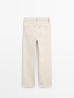 Massimo Dutti Джинсы прямого кроя со средней посадкой, кремовый