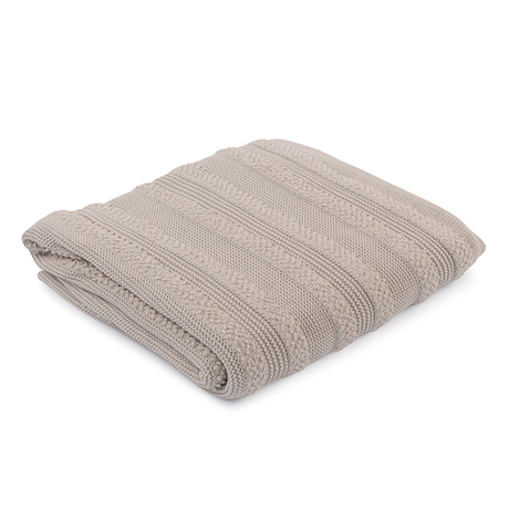 Плед 130х170см Tkano Essential с буклированной вязкой светло-серый