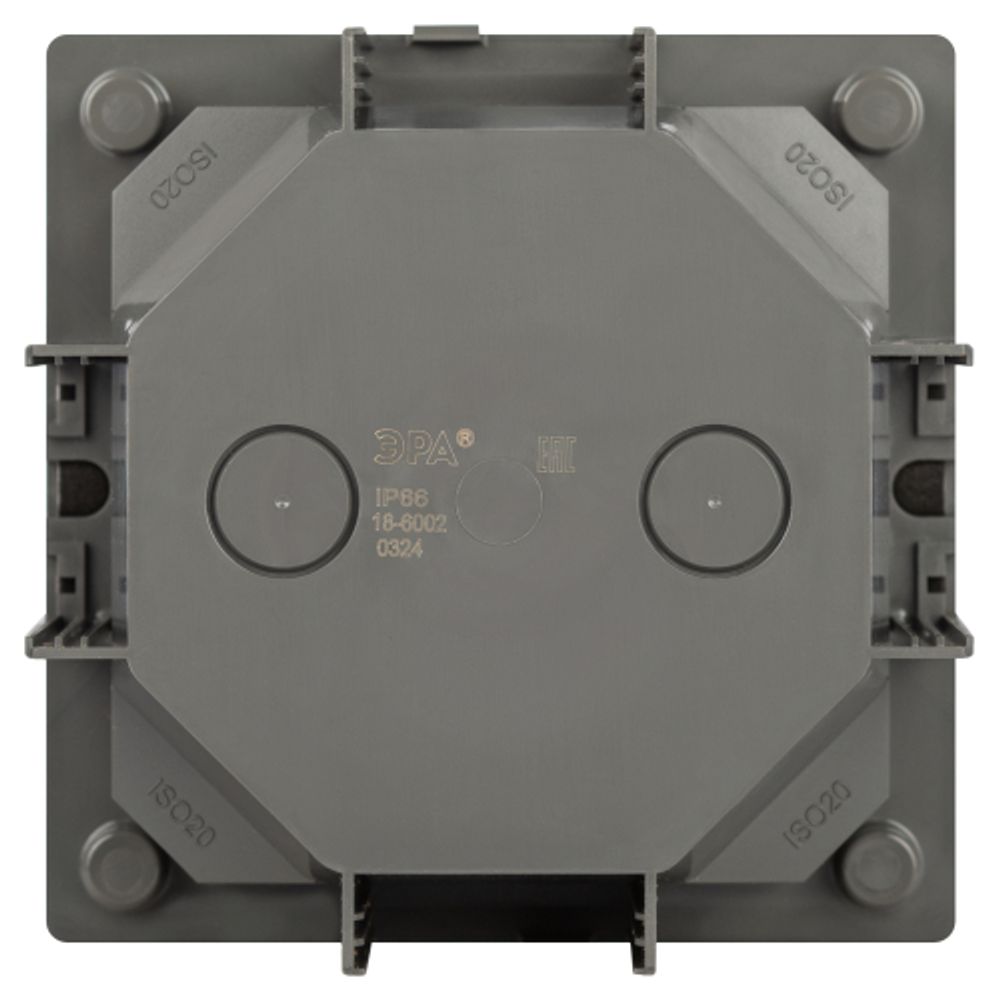 Люки ЭРА ОФИС 18-6001-03 IP66 в бетон с розеткой защёлка цвет серый