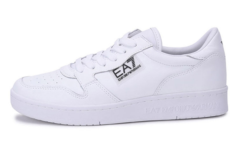 EMPORIO ARMANI Armani EA7 lace-up casual fashion sneakers for men and women the same style white