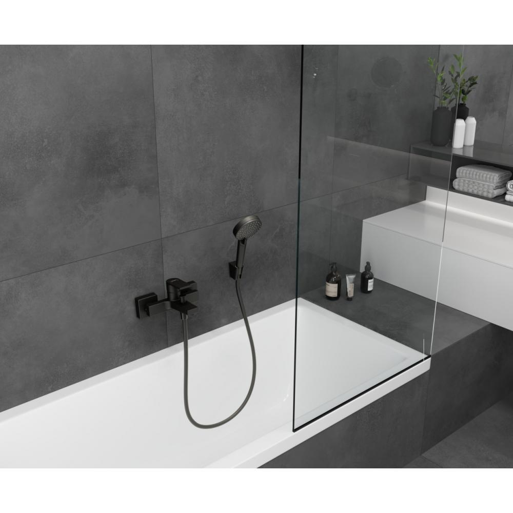 Смеситель для ванны однорычажный Hansgrohe Vernis Shape 71450670, матовый черный