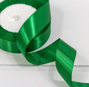 Лента Атласная Сатин 2,5 см Зелёная