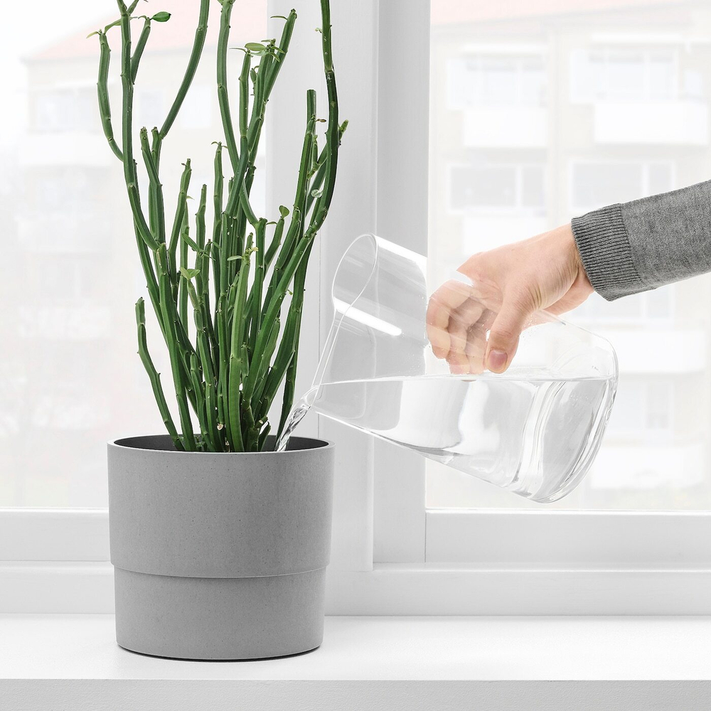 IKEA CHILIFRUKT  (ИКЕА СХИЛИФРУКТ)  -  Ваза/контейнер, прозрачное стекло, 21 см