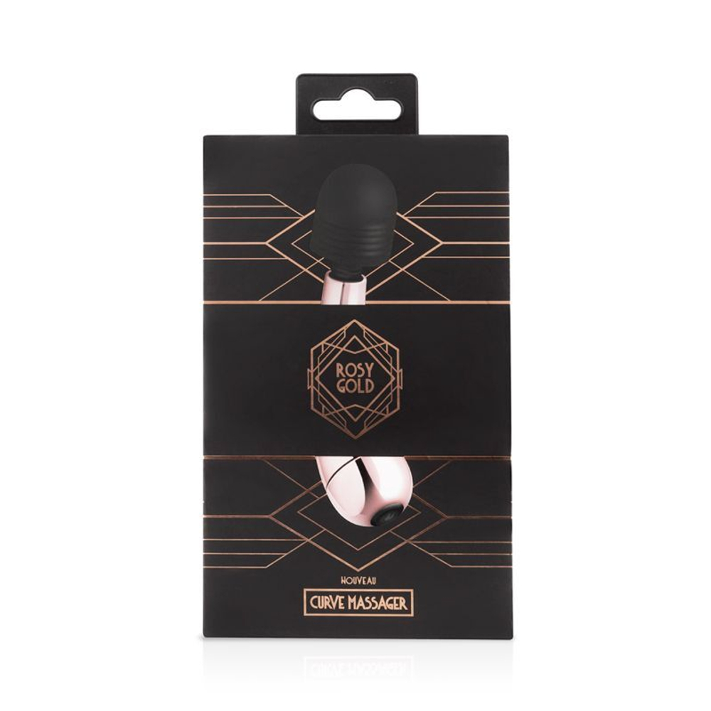 Золотисто-черный мини-вибратор Mini Curve Massager - 13 см. (Цвет: золотистый с черным)
