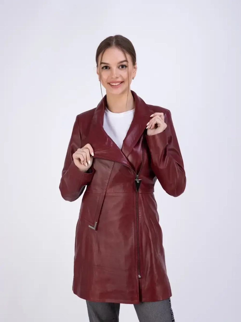 Плащ женский из натуральной кожи Турция