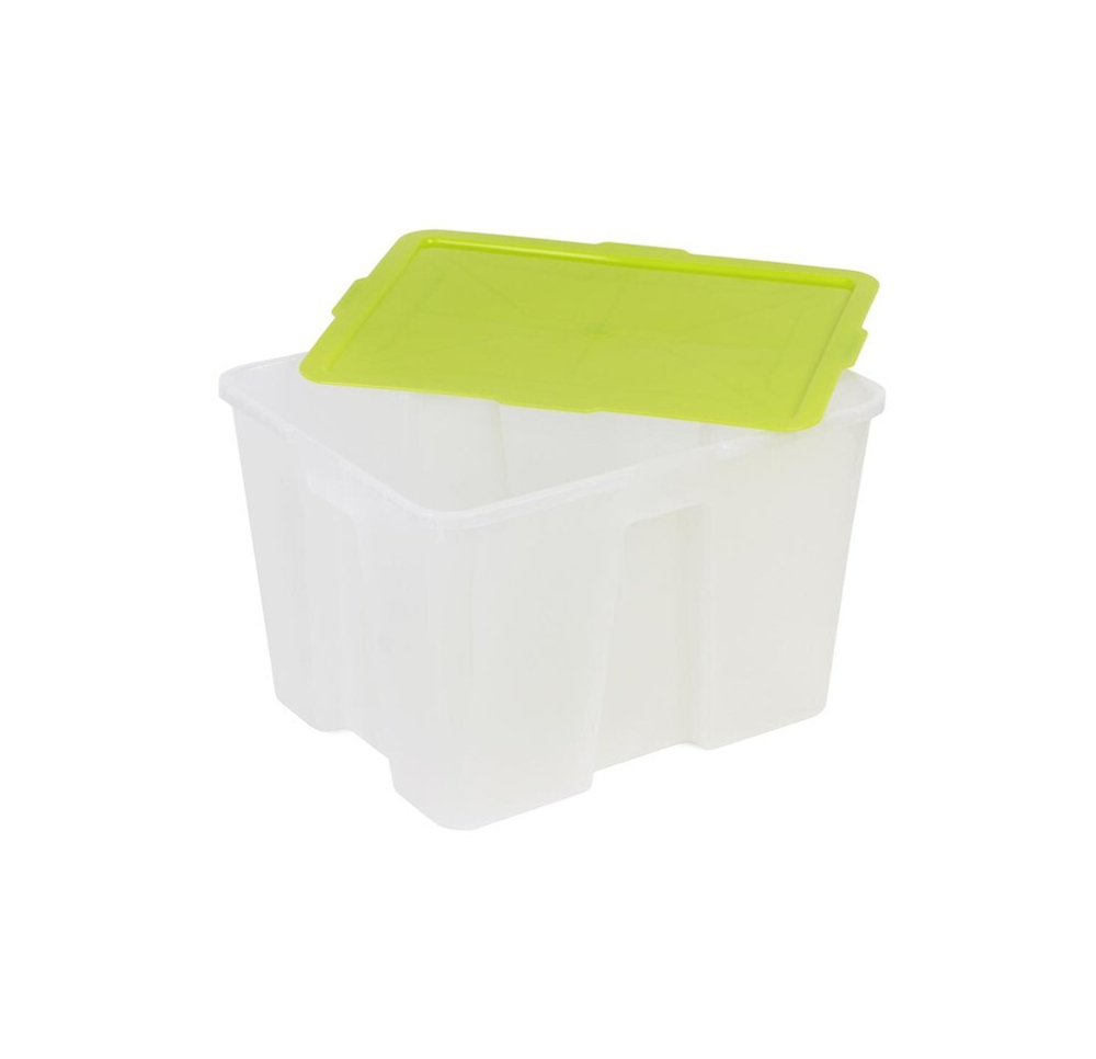 Контейнер пластиковый, прозрачный, с цветной крышкой