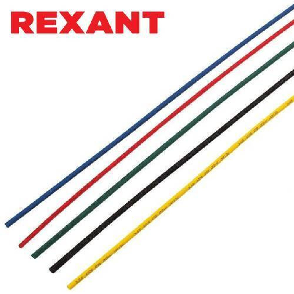 2,0/1,0 мм 1м термоусадка набор (5-Цветов) Rexant/29-0151