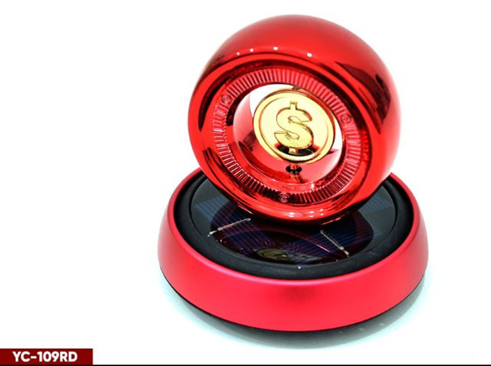 Ароматизатор-игрушка -на торпеду- ДОЛЛАР - солн батар- YC-109RD красный
