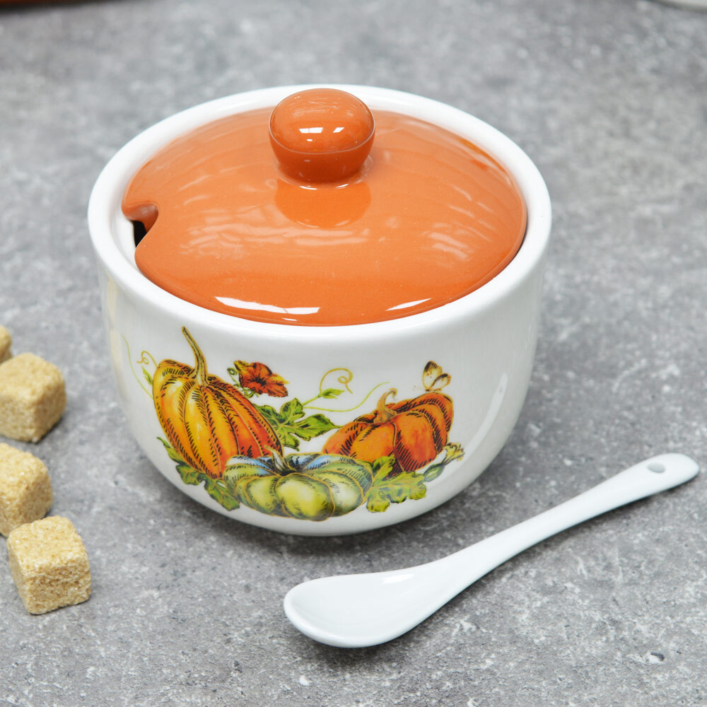 Сахарница 520мл с ложкой "Тыквы"