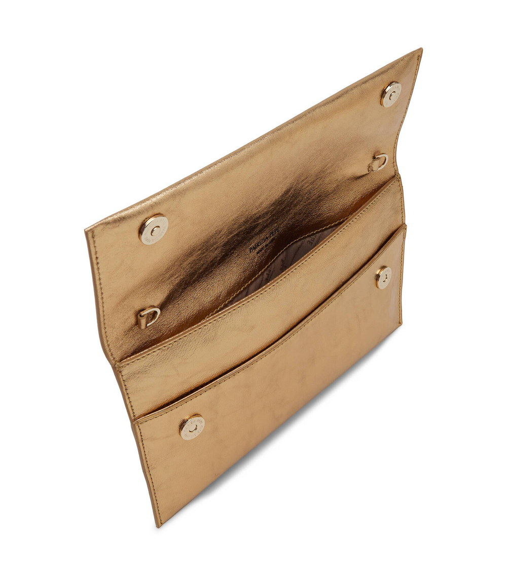 Кожаный клатч Patrizia Pepe - золотой(CB5460 L041)