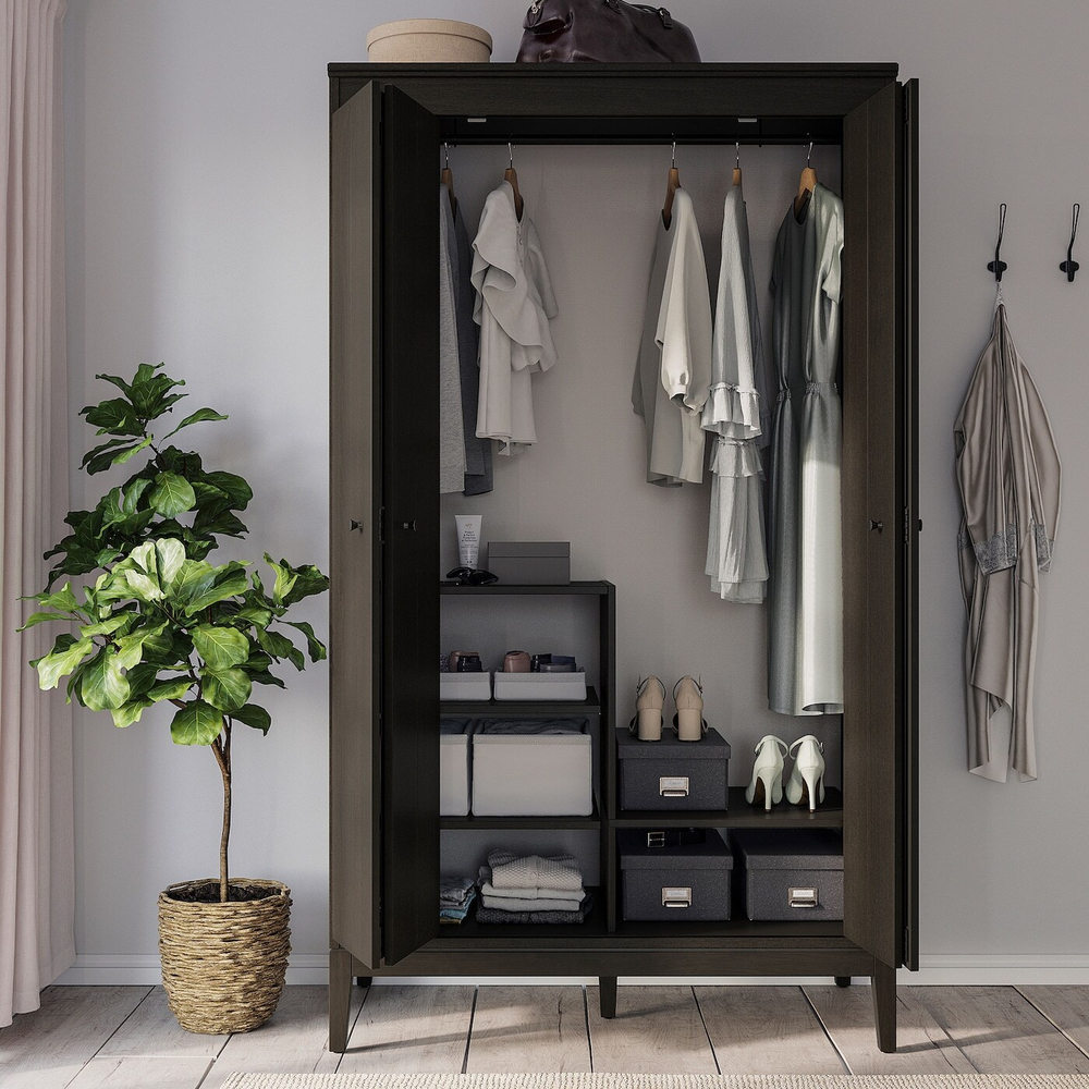 Коробка с крышкой IKEA TJOG (ЧУГ), Темно-серый, 25x36x15 см