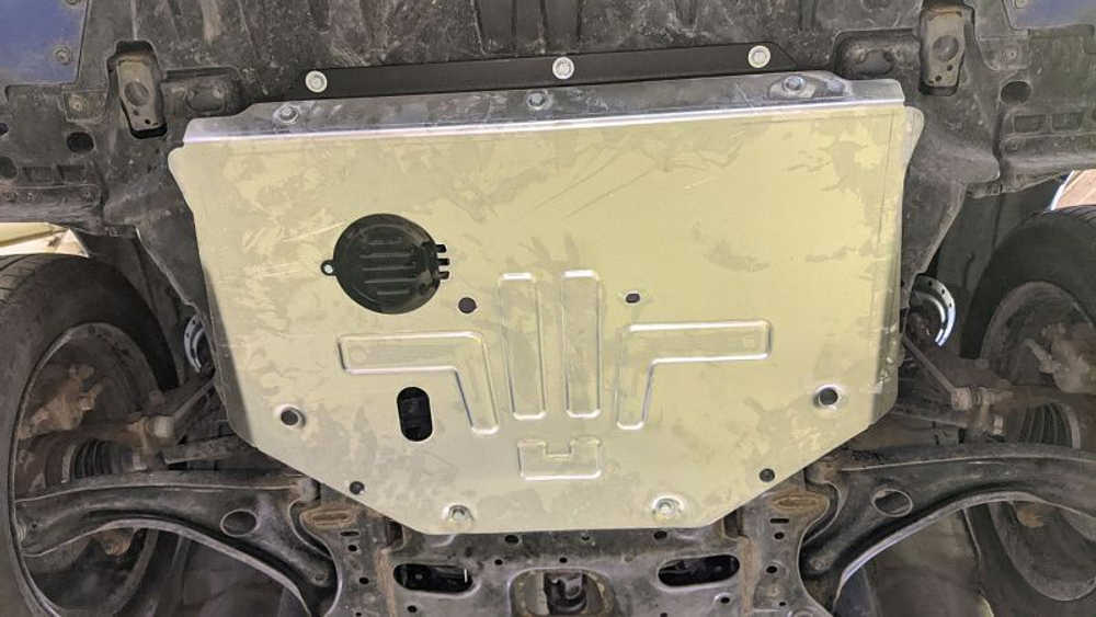 Защита картера двигателя, КПП (2 мм, сталь) для Honda Fit 2013-2017 (V = 1.5 CVT FWD), Honda Fit 2018- (V = 1.5 AT 4WD) Sheriff.09.5182