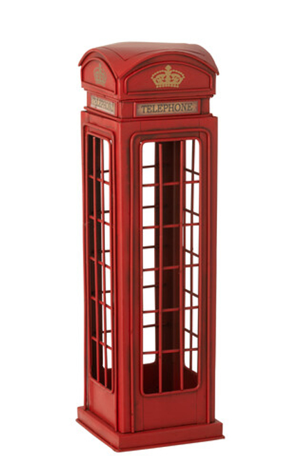 Бутылочница декоративная "Английская телефонная будка" 38,5x11,5x11,5см