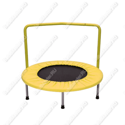 Каркасный батут с П-образной ручкой, диаметр 3 фт, желтый
