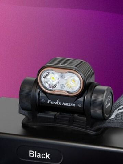 Налобный фонарь Fenix HM55R черный, 1200 люмен, 175 метров, до 140 часов, USB Type-C, дальний/ближни