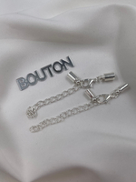 Карабин с цепочкой удлинителем серебристый