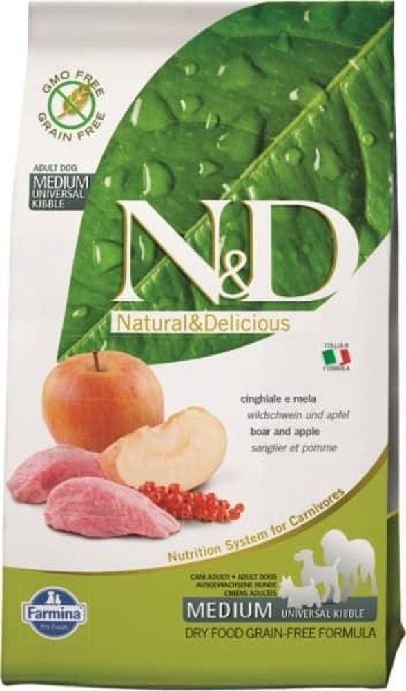 *Farmina N&amp;D 2,5кг беззерновой корм для собак из мяса дикого кабана с яблоком (Уценка)