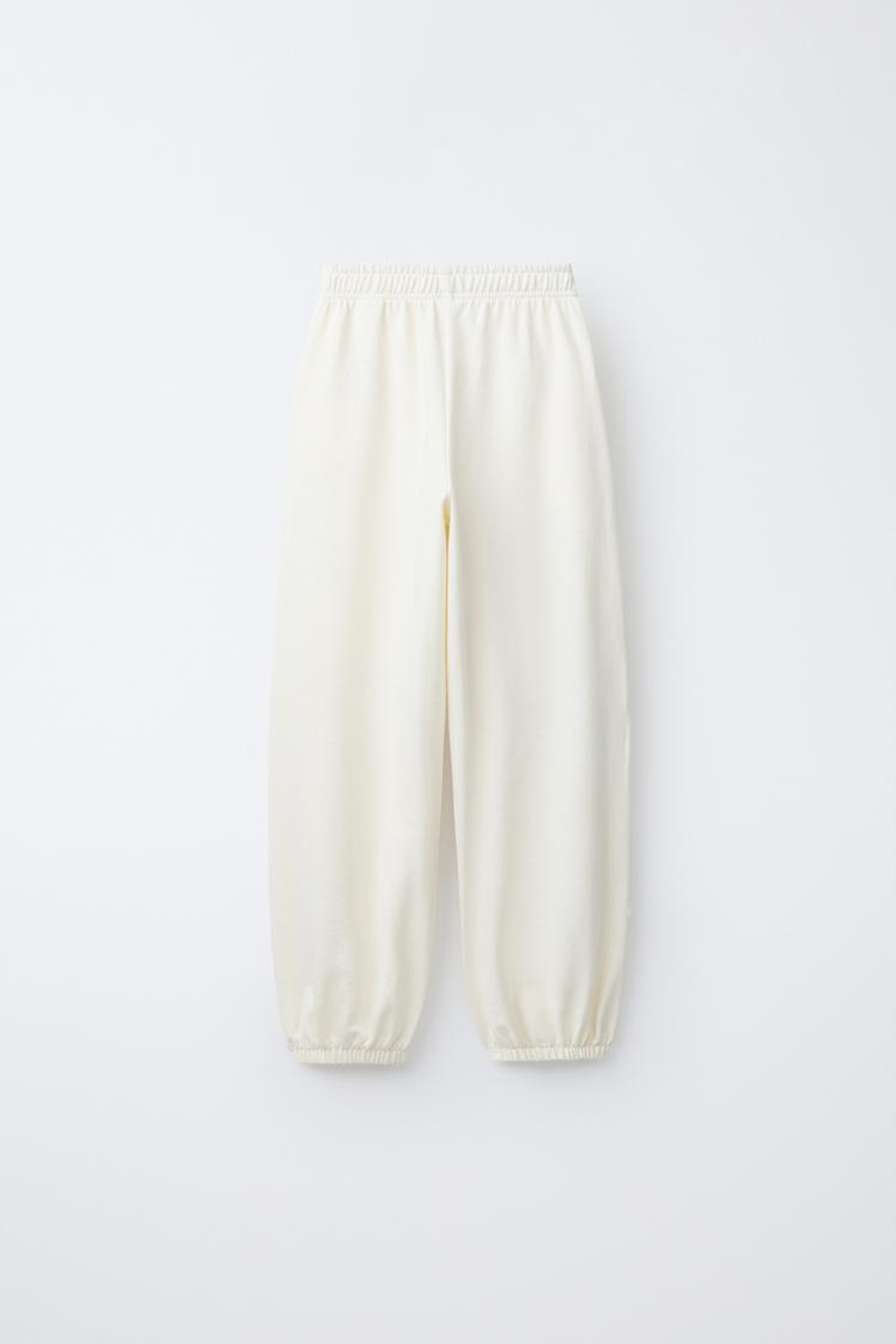 ZARA ФЛИСОВЫЕ БРЮКИ BALLOON С НАДПИСЬЮ, ЭКРЮ