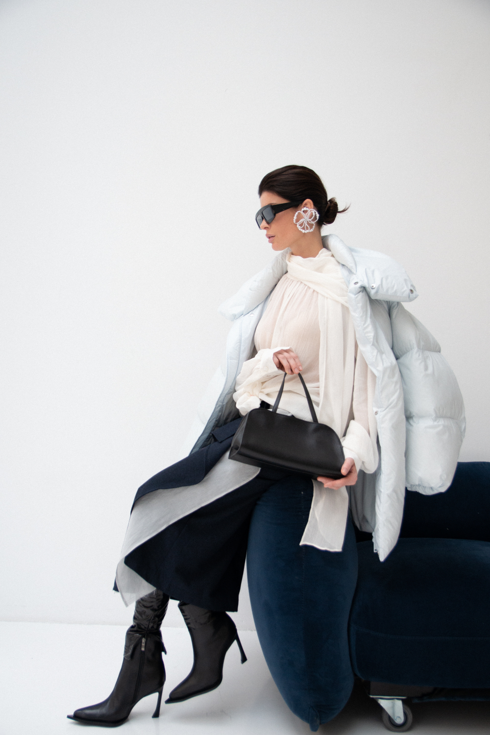 Юбка из шерсти с воланом GLORY