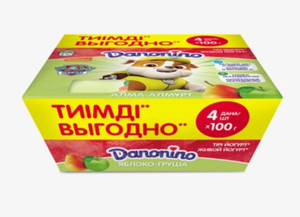 Йогурт Danonino груша-яблоко 100 г, 4 шт