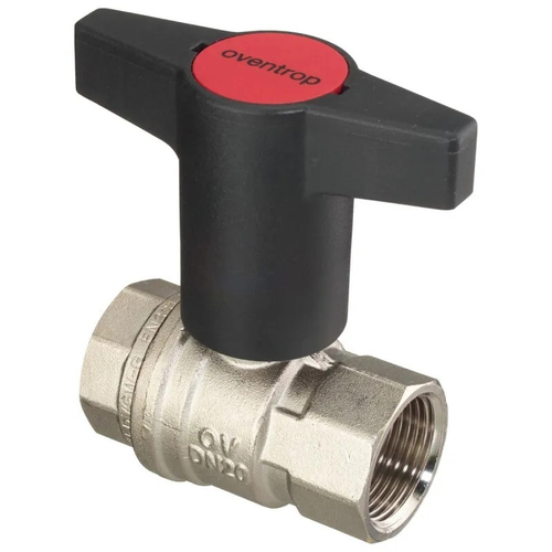 Кран шаровой 1/2 г.г. (черная рукоятка) OVT (80/10шт)